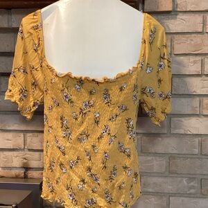 Heart Hips Yellow Floral Blouse